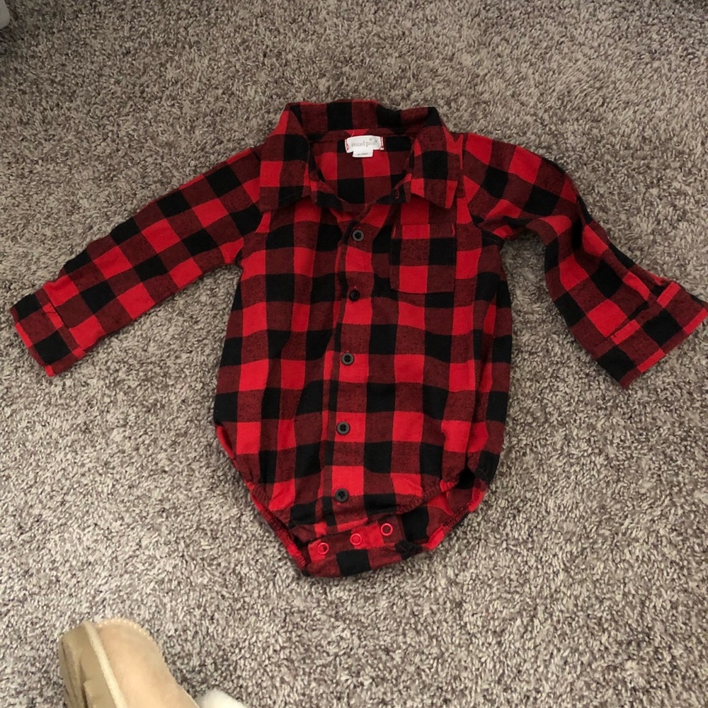 Buffalo Plaid Mud Pie Onesie